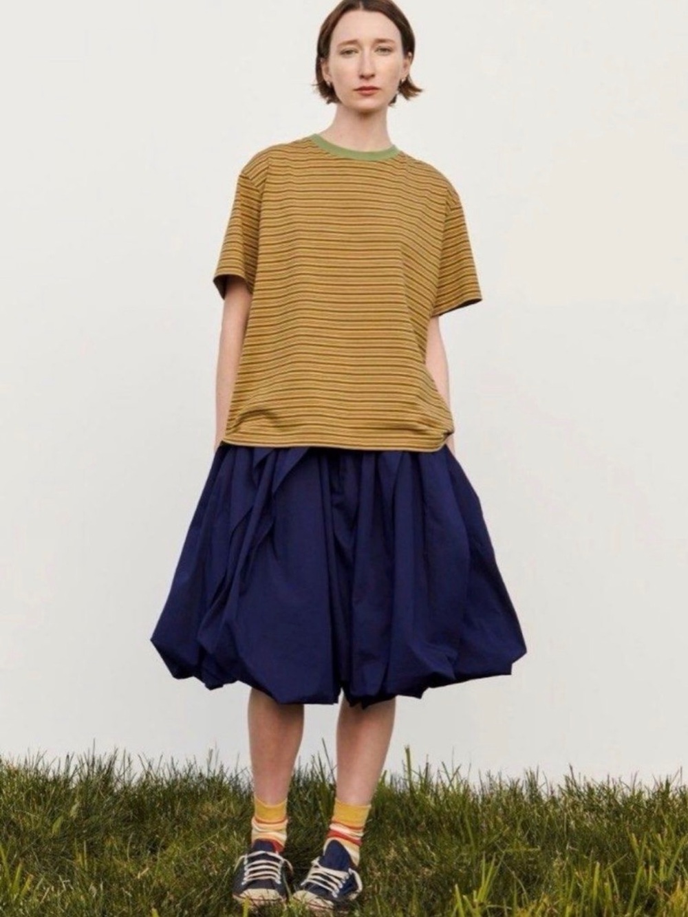 UNIQLO x MARNI Navy Balloon Bubble Skirt Avant Garde Size S